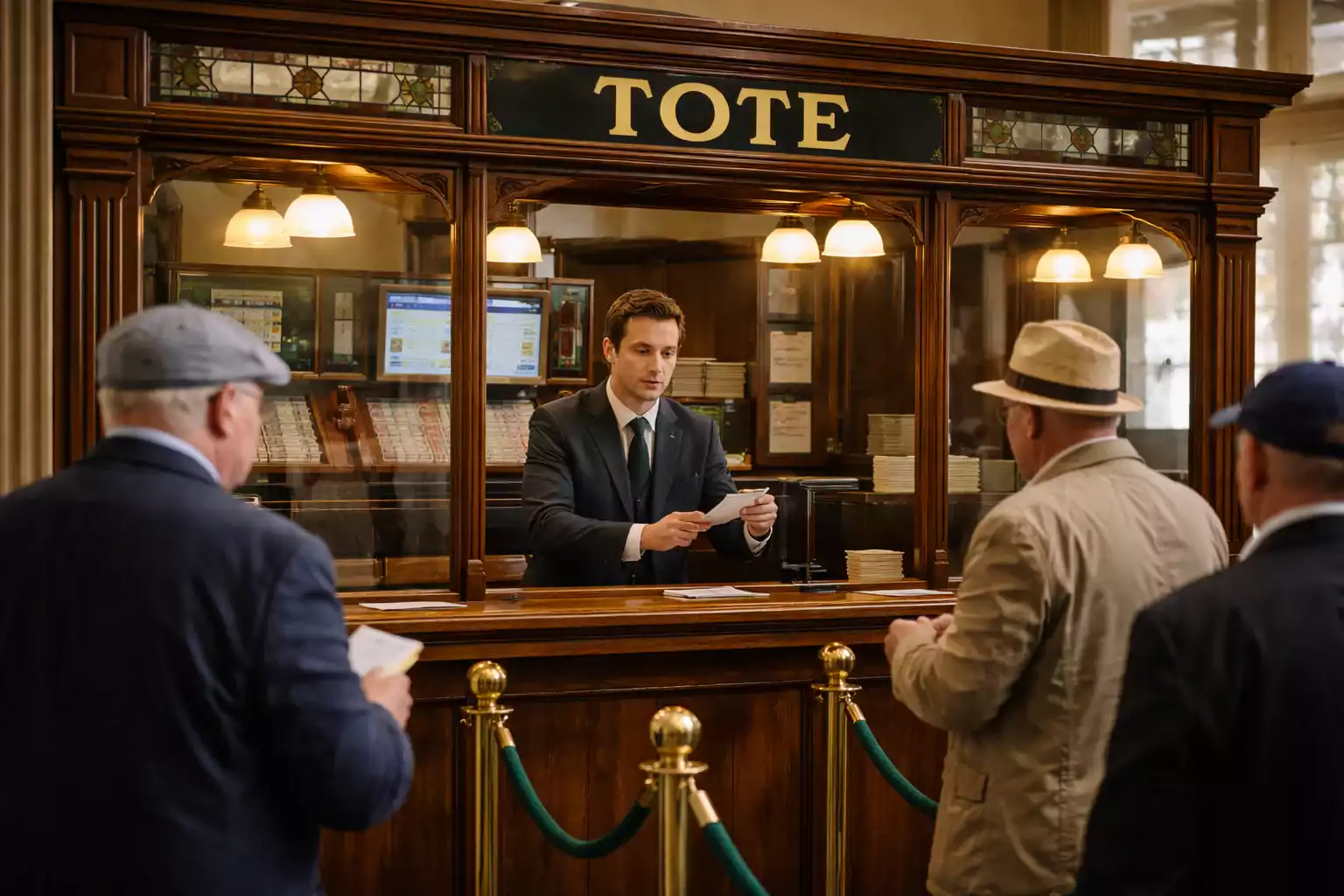 Historischer Totalisator-Schalter an einer traditionellen Rennbahn