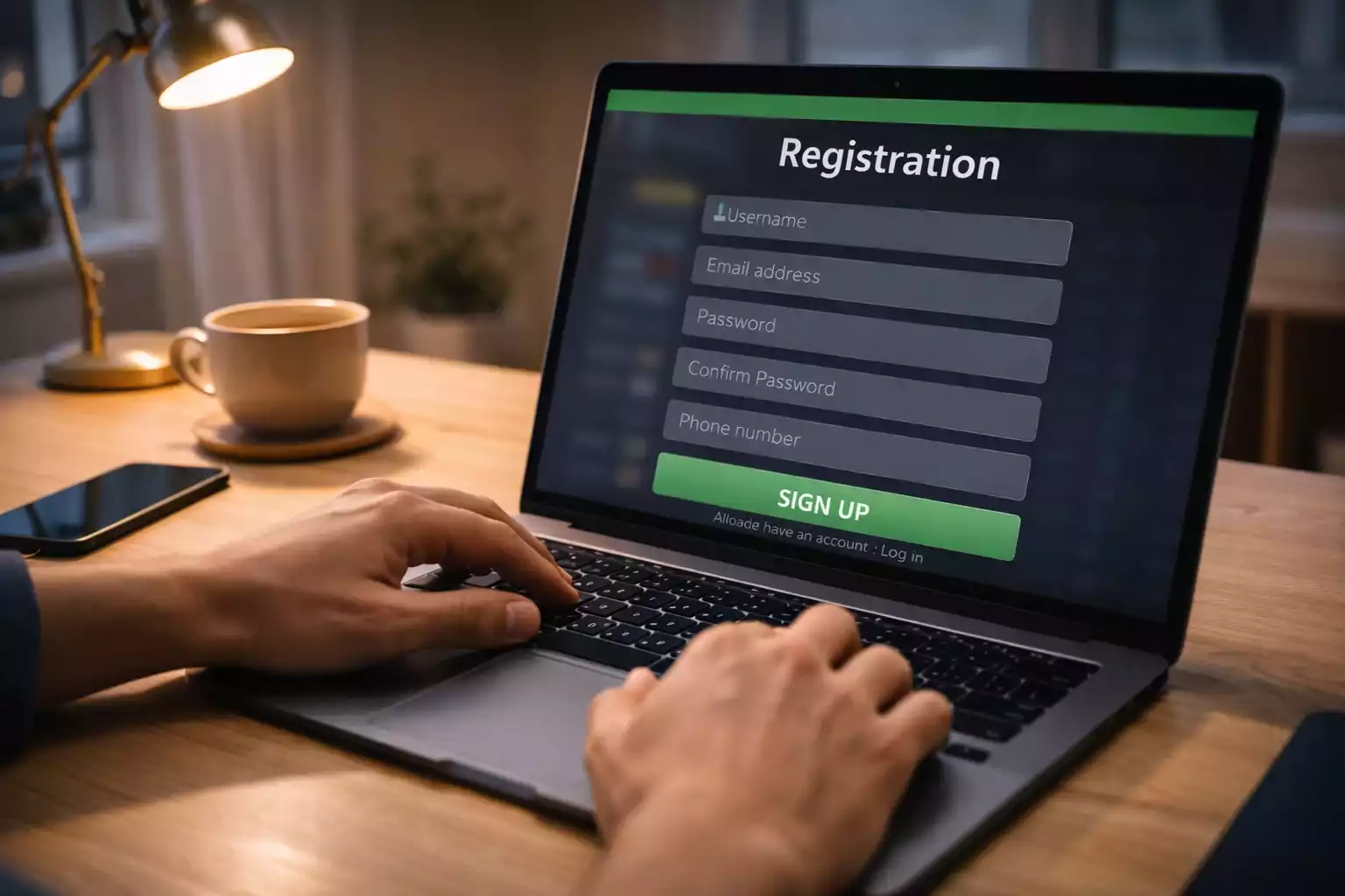 Person nutzt Laptop zur Registrierung bei einem Wettanbieter